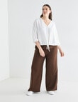 Whistle V-Neck Tie Hem Top, Ivory product photo View 13 S