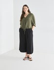 Whistle V-Neck Tie Hem Top, Olive product photo View 12 S