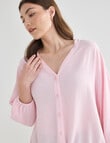 Whistle V-Neck Tie Hem Top, Light Pink product photo View 04 S