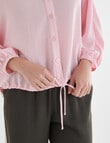 Whistle V-Neck Tie Hem Top, Light Pink product photo View 05 S