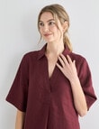 Zest Essential Linen Collared Dress, Boysenberry product photo View 04 S