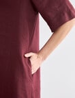 Zest Essential Linen Collared Dress, Boysenberry product photo View 05 S