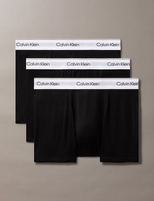 Calvin Klein Icon Cotton Stretch Relaxed Trunks, 3-Pack, Black product photo