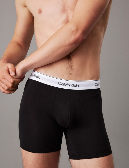 Calvin Klein Icon Cotton Stretch Relaxed Trunks, 3-Pack, Black product photo View 04 L