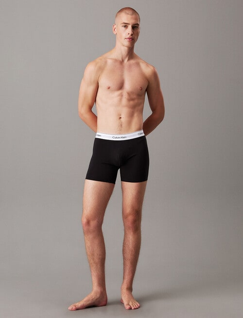 Calvin Klein Icon Cotton Stretch Relaxed Trunks, 3-Pack, Black product photo View 05 L
