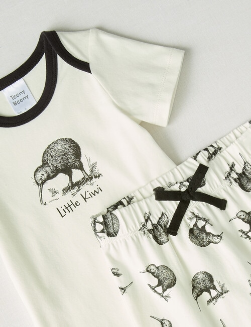 Teeny Weeny NZ Little Kiwi Bodysuit & Pant Set, 2-Piece, Cream & Black product photo View 02 L