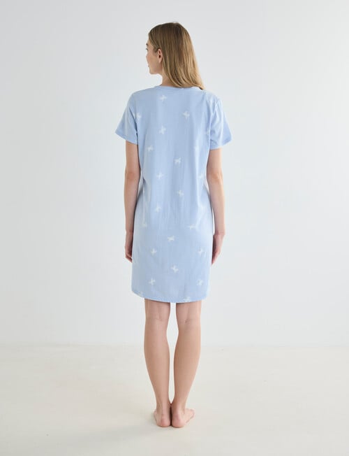 Zest Sleep Butterfly T-Shirt Nightie, Pale Blue, 8-22 product photo View 02 L