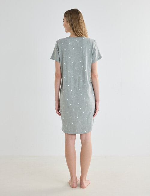 Zest Sleep Spot T-Shirt Nightie, Sage Marle, 8-22 product photo View 02 L