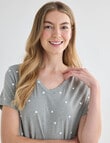 Zest Sleep Spot T-Shirt Nightie, Sage Marle, 8-22 product photo View 04 S