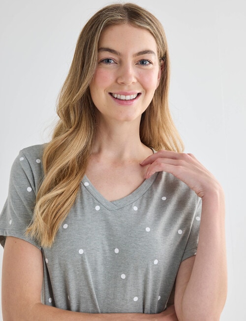 Zest Sleep Spot T-Shirt Nightie, Sage Marle, 8-22 product photo View 04 L