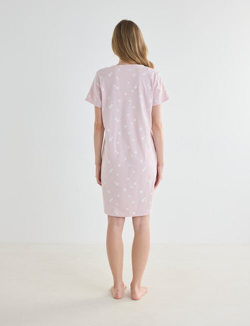 Zest Sleep Daisy T-Shirt Nightie, Pale Pink, 8-22 product photo View 02 L