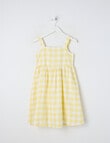 Mac & Ellie Gingham Linen Blend Bow Back Dress, Lemon product photo