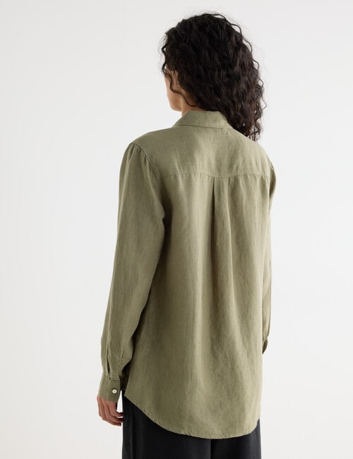 Zest Essential Linen Long Sleeve Shirt, Caper product photo View 02 L