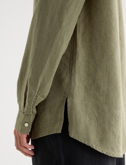 Zest Essential Linen Long Sleeve Shirt, Caper product photo View 04 L