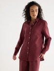 Zest Essential Linen Long Sleeve Shirt, Boysenberry product photo