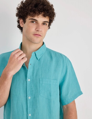 Gasoline Linen Shirt, Mint product photo