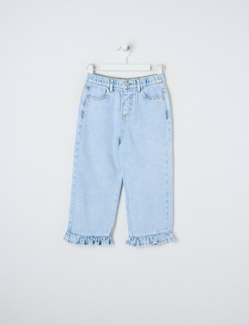 Mac & Ellie Frill Wide Leg Jean, Light Blue product photo View 04 L
