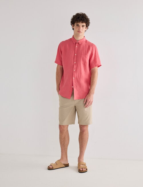 Gasoline Linen Shirt, Faded Red product photo View 03 L