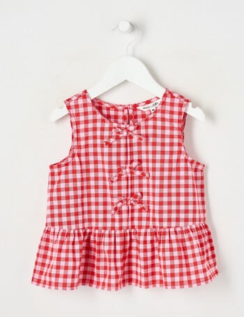 Mac & Ellie Peplum Top, Pink & Red product photo