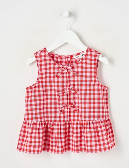Mac & Ellie Peplum Top, Pink & Red product photo
