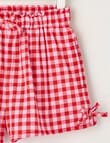 Mac & Ellie Gingham Bow Short, Pink & Red product photo View 02 S