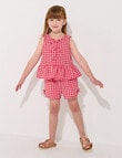 Mac & Ellie Gingham Bow Short, Pink & Red product photo View 04 S