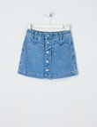 Mac & Ellie Heart Pocket Denim Skort, Mid Blue product photo