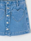 Mac & Ellie Heart Pocket Denim Skort, Mid Blue product photo View 03 S