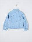 Mac & Ellie Embroidered Floral Boxy Denim Jacket, Light Blue product photo View 02 S