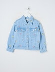 Mac & Ellie Embroidered Floral Boxy Denim Jacket, Light Blue product photo View 04 S
