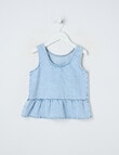 Mac & Ellie Denim Peplum Top, Light Blue product photo View 02 S