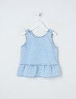 Mac & Ellie Denim Peplum Top, Light Blue product photo View 04 S
