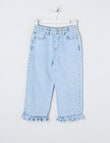 Mac & Ellie Frill Wide Leg Jean, Light Blue product photo