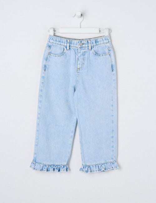 Mac & Ellie Frill Wide Leg Jean, Light Blue product photo