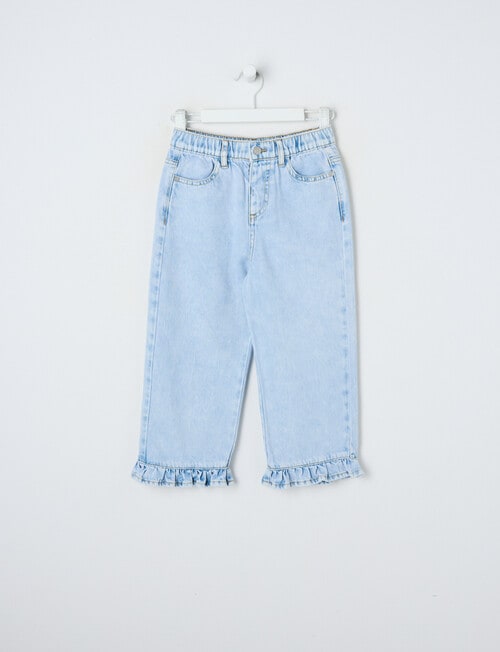 Mac & Ellie Frill Wide Leg Jean, Light Blue product photo View 03 L