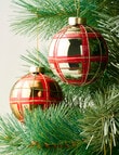 Christmas Shop Glass Plaid Baubles, Set of 4 product photo View 03 S