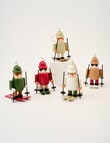 Christmas Shop Wooden Skiers, Set of 5 product photo