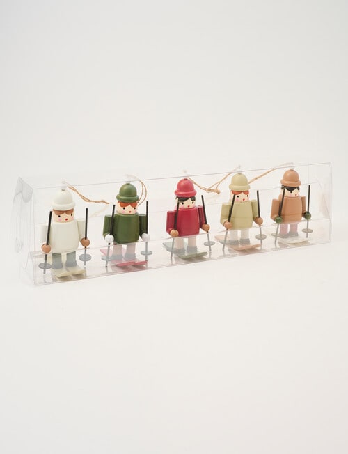 Christmas Shop Wooden Skiers, Set of 5 product photo View 02 L