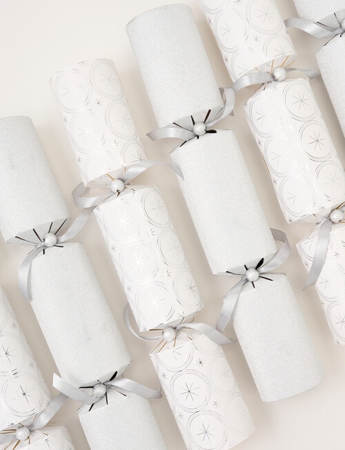 Christmas Shop Cracker, White & Silver product photo