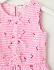 Mac & Ellie Cherries Linen Blend Peplum Top, Light Pink product photo View 02 S