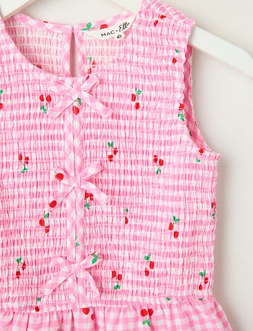 Mac & Ellie Cherries Linen Blend Peplum Top, Light Pink product photo View 02 L