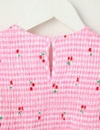 Mac & Ellie Cherries Linen Blend Peplum Top, Light Pink product photo View 03 S