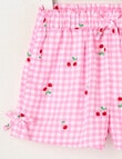 Mac & Ellie Cherries Linen Blend Bow Short, Light Pink product photo View 02 S