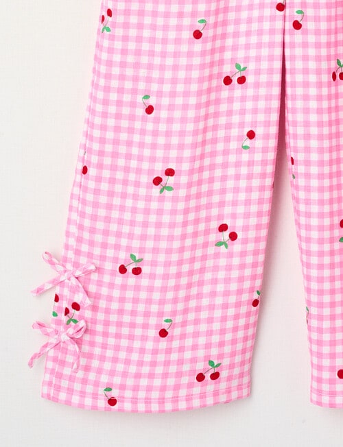 Mac & Ellie Cherries Wide Leg Linen Blend Pant, Light Pink product photo View 02 L