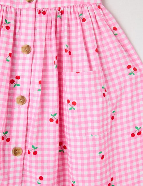 Mac & Ellie Cherries Button Front Dress, Light Pink product photo View 02 L