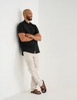 Gasoline Short Sleeve Linen Shirt, Black product photo View 03 S