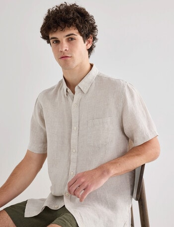 Gasoline Linen Shirt, Natural product photo