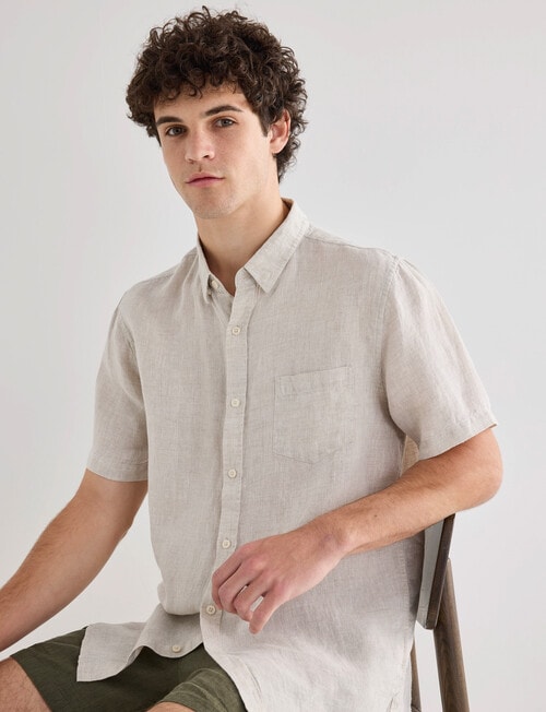 Gasoline Linen Shirt, Natural product photo
