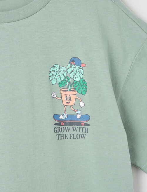 No Issue Stay Ground Short Sleeve Box Fit Tee, Moss product photo View 02 L