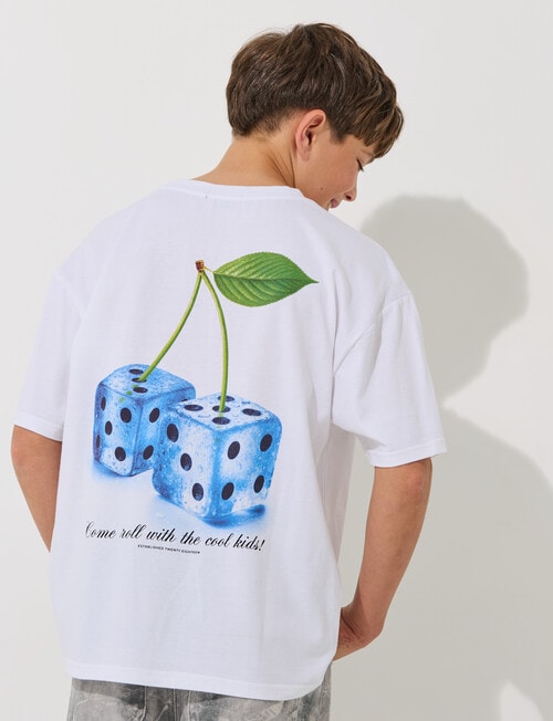 No Issue Dice Cube Box Fit Tee Short Sleeve, White product photo